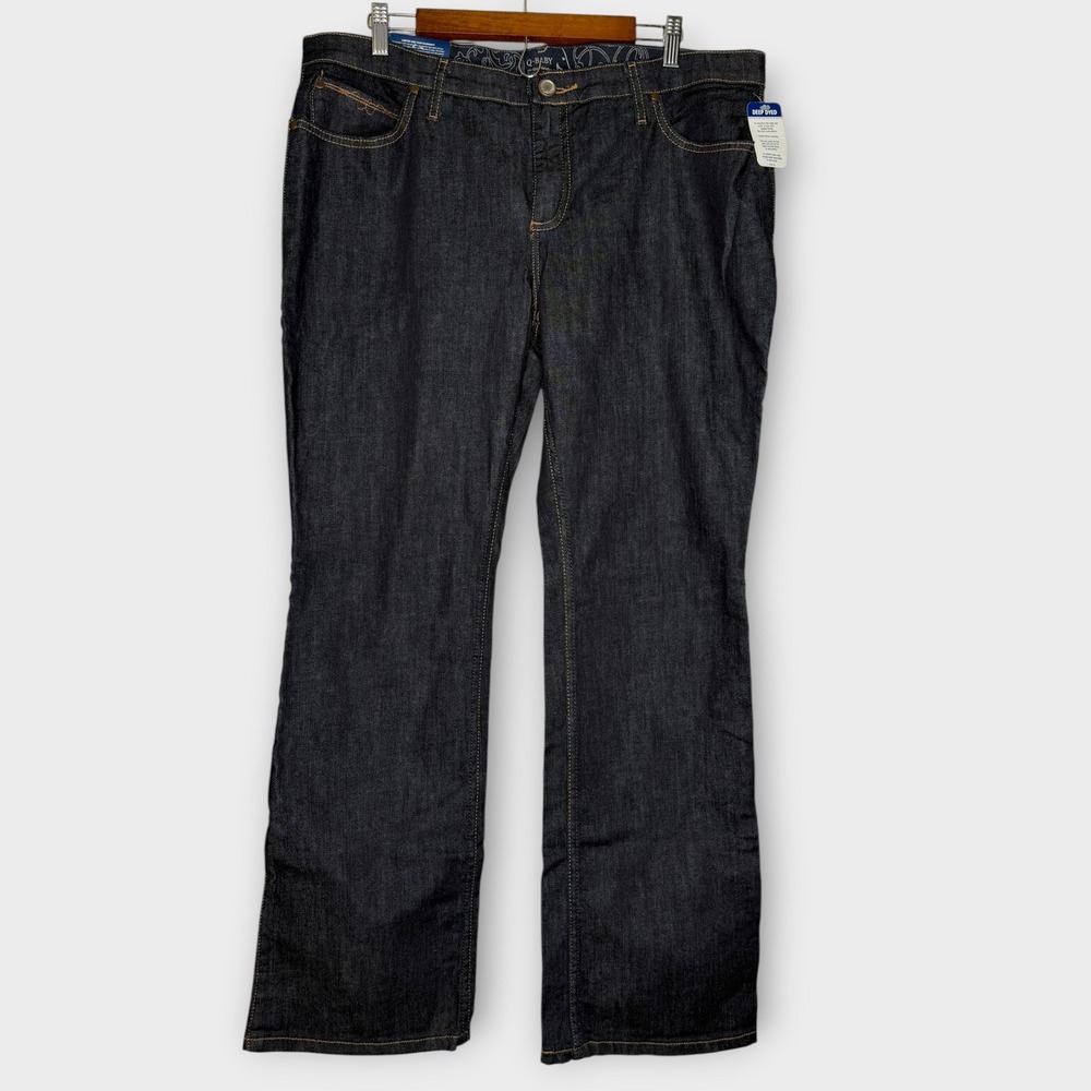 NWT Wrangler Q-Baby Ultimate Riding Jeans Mid Rise Bootcut Dark Blue 15/16 × 32 - Picture 2 of 13